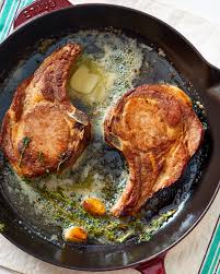 pan fried pork chops on the stove
