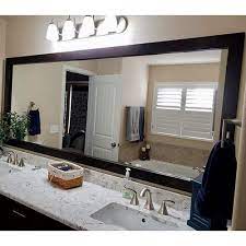 A bathroom mirror is a functional item that can be found in almost any bathroom. Espresso Mirror Frame Frames For Bathroom Wall Mirrors Mirrormate