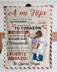 Amazon.com: Personalized Blanket-Personalized Carta A Mi Hija Te Quiere  Papa| Fleece Sherpa Woven Blankets| Gifts for Daughter, Regalo para Hija-Absolutely  : Home & Kitchen