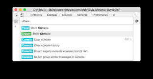 console features reference devtools