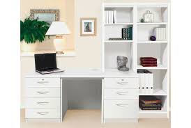 Small kitchen office desks collection small white desk antiqued white student desk white desk with drawers products like or more drawershandy for a sliding mouse and as. Small Office Desk Set With 4 3 Drawers Bookcases White Furniture At Work