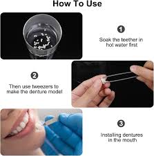 bead teeth pellet adhesive fake teeth