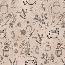 apothecary fabric wallpaper and home