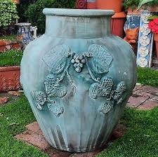 Terracotta Garden Sculpture Urn Vtg