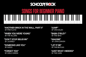 beginner songs for piano of rock