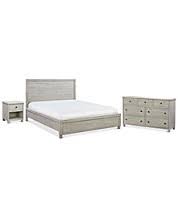 Contemporary style bedroom set with white leatherette headboard. Contemporary Bedroom Sets Shop Bedroom Furniture Macy S