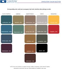 Clinton Industries Upholstery Color Selector