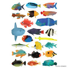 Tropical Fish Chart Instant Download Digital Print Wall