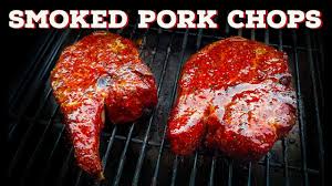 smoked pork chops on a pellet grill