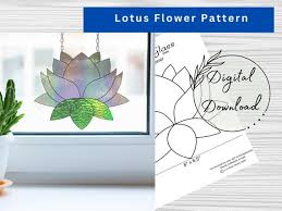 Stained Glass Lotus Flower Suncatcher