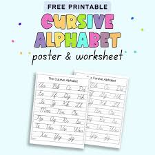 free cursive alphabet printable the