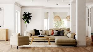 minimalist boho living room interior