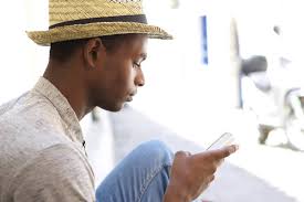 Image result for Images of black people texting