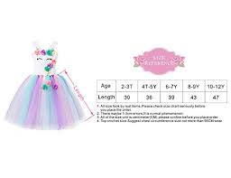 Unicorn Tutu Party Dress For Girls Flower Pageant Princess Costume With Headband And Wings 2 3y
