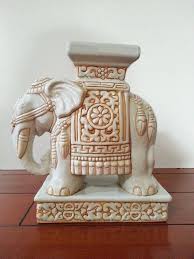 Vintage Elephant Plant Stand Ceramic