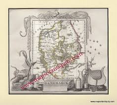 Danemarck Denmark Antique Maps And Charts Original