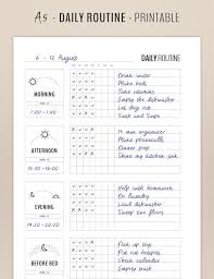 Daily Routine Planner Printable Flylady Morning Routine Checklist Before Bed Routine Home Management Planner Insert Household Printables