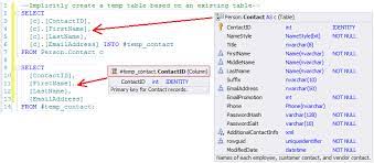 sql server story of temporary objects