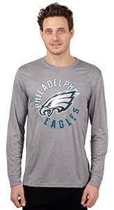 Icer Brands Nfl Philadelphia Eagles T Shirt Athletic Quick Dry Long Sleeve Tee Shirt Medium Gray