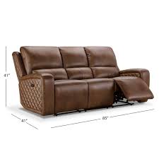 leather power reclining sofa camel