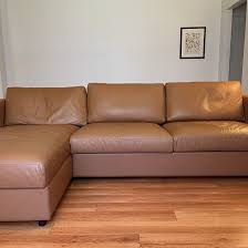 brown leather sectional couch with
