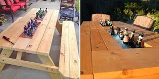 Diy Patio Table With Built In Beer