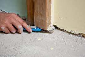 lay laminate flooring around doors