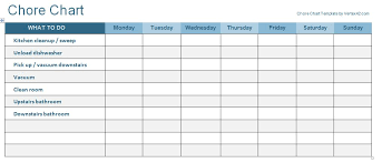 Chore Chart Template Manage Chores Using Our Free Printable