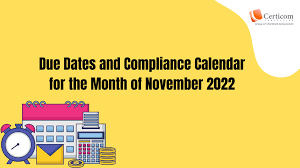 compliance calendar november 2022