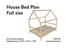Diy Bed Plan House Bed Frame Full Size