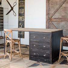 Distressed oak wood paige desk with drawers. Distressed Working Bench Desk Shades Of Light