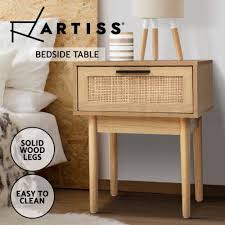 Artiss Bedside Tables Rattan Drawers