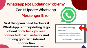 update whatsapp messenger error
