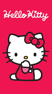Bright Red O Kitty Cartoon Iphone