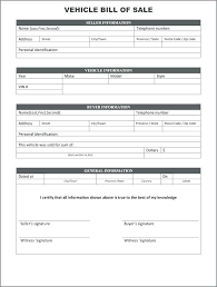 Free Printable Blank Bill Of Sale Form Template As Is For Used