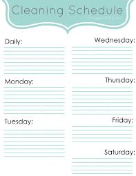 Printable Weekly Cleaning Schedule Template Download Them Or Print