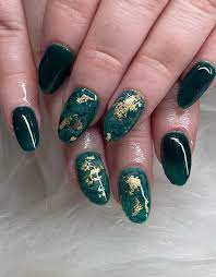 emerald green nail designs for summer
