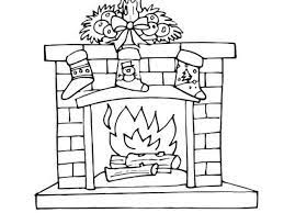 Coloring Pages Fireplace Drawing