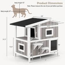 Gray Wooden 2 Lever Cat House