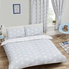 White And Grey Stars Double Duvet Cover