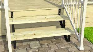 I had left the deck handrail unfinished at the stair. Deck Stair Premade Runners How To Build Outdoor Steps Bunnings Warehouse Precut Stair Stringers Save Time When Installing A Deck Ohmy Ohmygawd Ohmy
