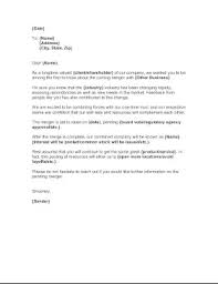 merger announcement letter template