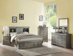 traditional gray 5 piece bedroom set w