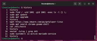 linux history command a comprehensive