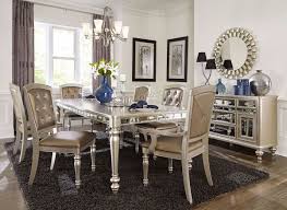 nia mirrored dining room furniture set