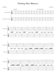 Chris isaak, jerry cantrell, les claypool, pepper caynen and others. Nothing Else Matters Metallica Guitar Tab Sheet Music For Guitar Solo Download And Print In Pdf Or Midi Free Sheet Music For Nothing Else Matters By Metallica Metal Musescore Com