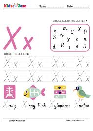 letter x tracing and fun worksheet