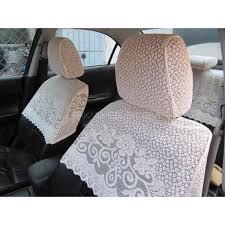 Universal Lace Seat Cover White Pak Carz