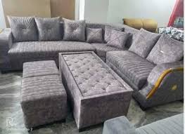 Wooden Designer Grey Sofa Set Living