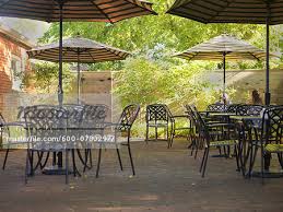 Outdoor Cafe Patio With Tables Chairs